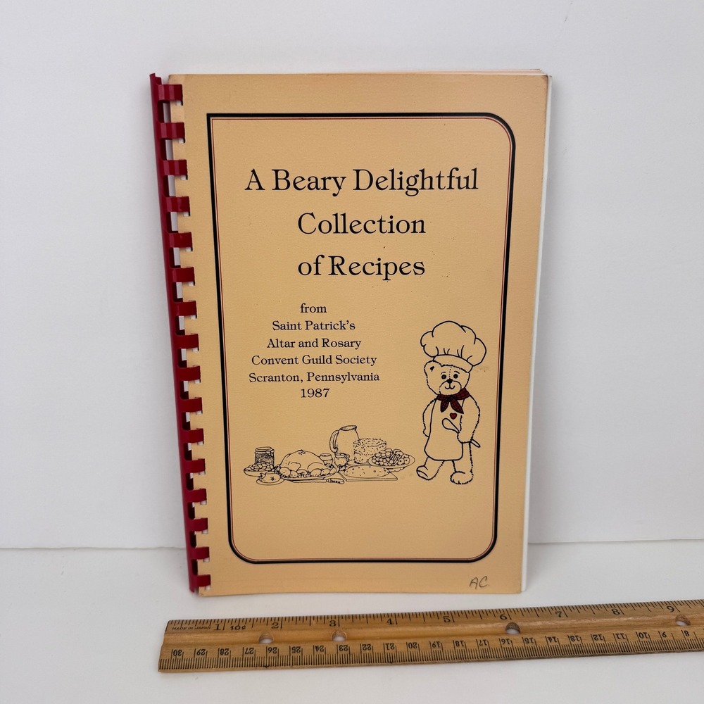 Vtg 1987 Beary Delightful Collection Recipes Scranton PA Church Cottage Granny